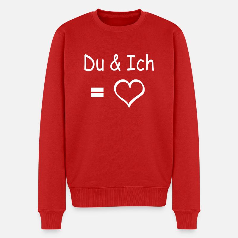 Ich liebe Dich Herz - Männer Premium Bio Pullover - Rot