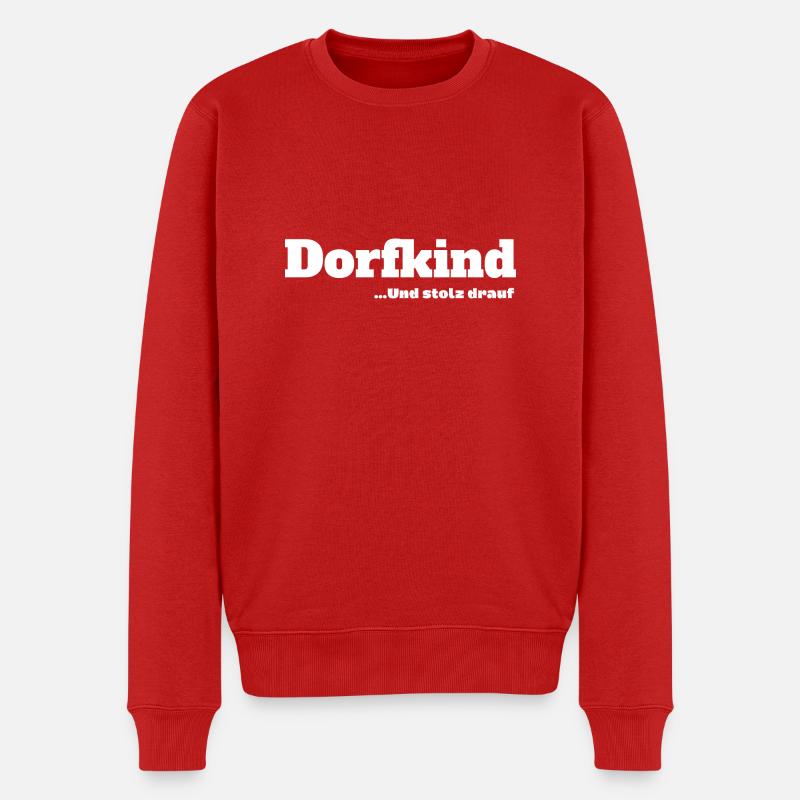 Dorfkind und stolz drauf - Männer Premium Bio Pullover - Rot