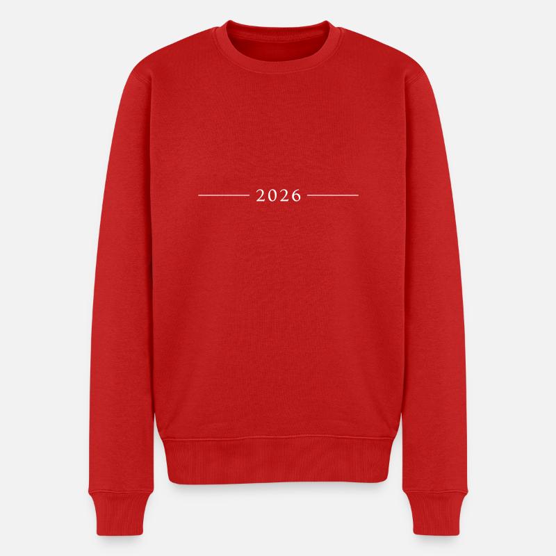 2026 Jahr - Männer Premium Bio Pullover - Rot