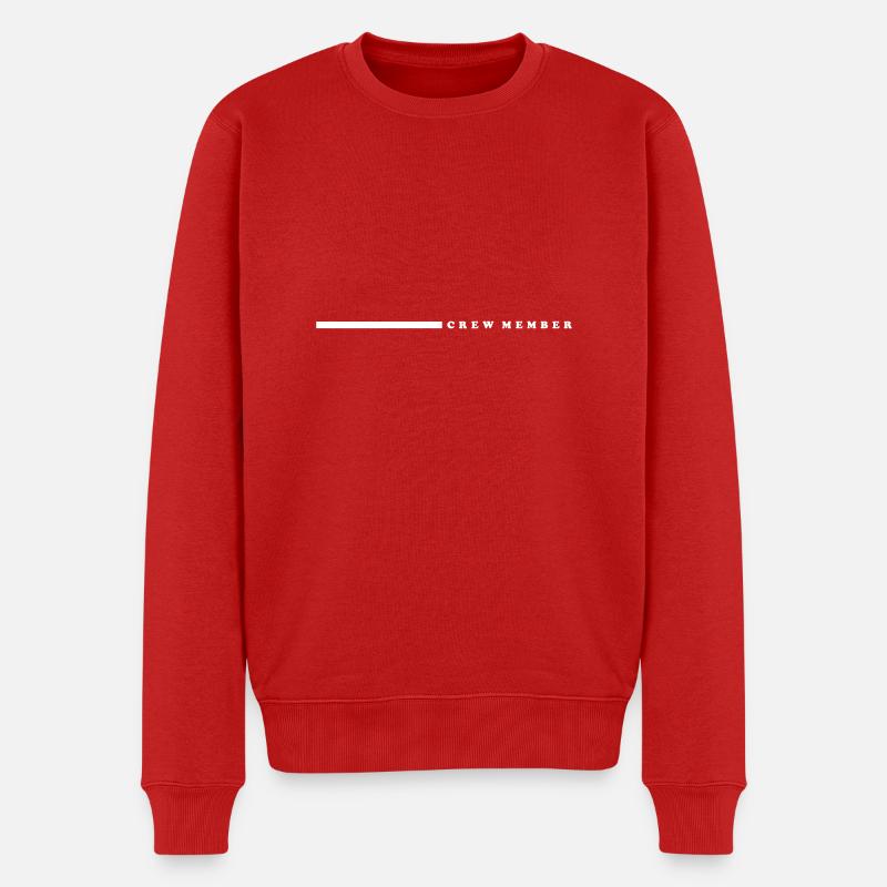 Crew Mitglied Linie - Männer Premium Bio Pullover - Rot