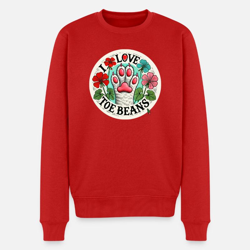 J’adore les haricots - Pull Premium bio Homme - rouge