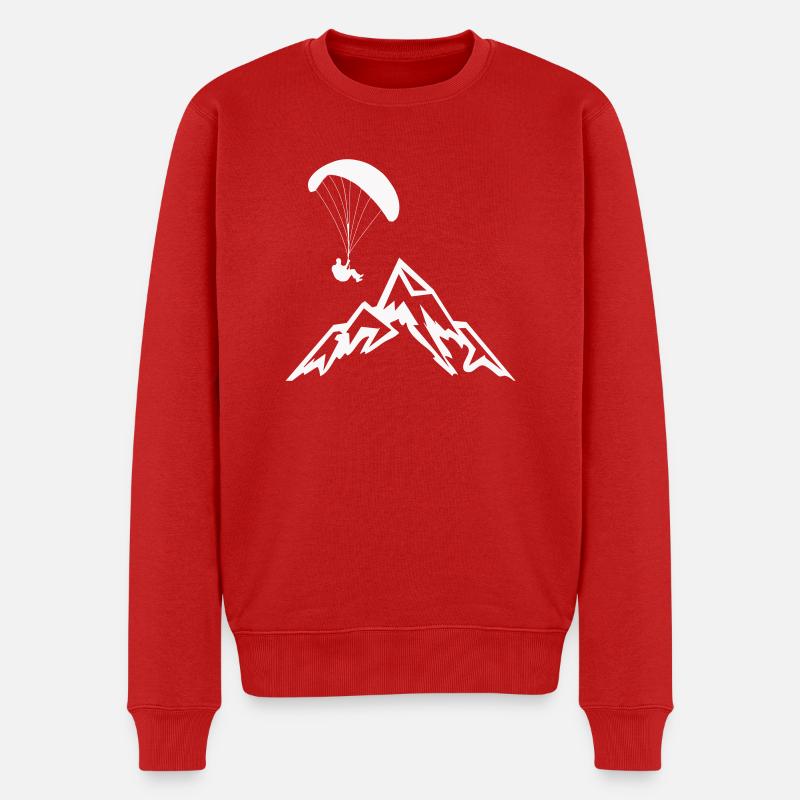 Gleitschirmflieger Fallschirmspringer - Männer Premium Bio Pullover - Rot
