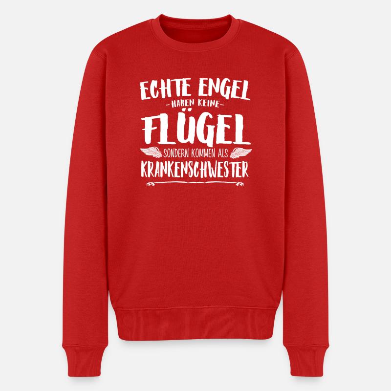 Engel Krankenschwester - Männer Premium Bio Pullover - Rot