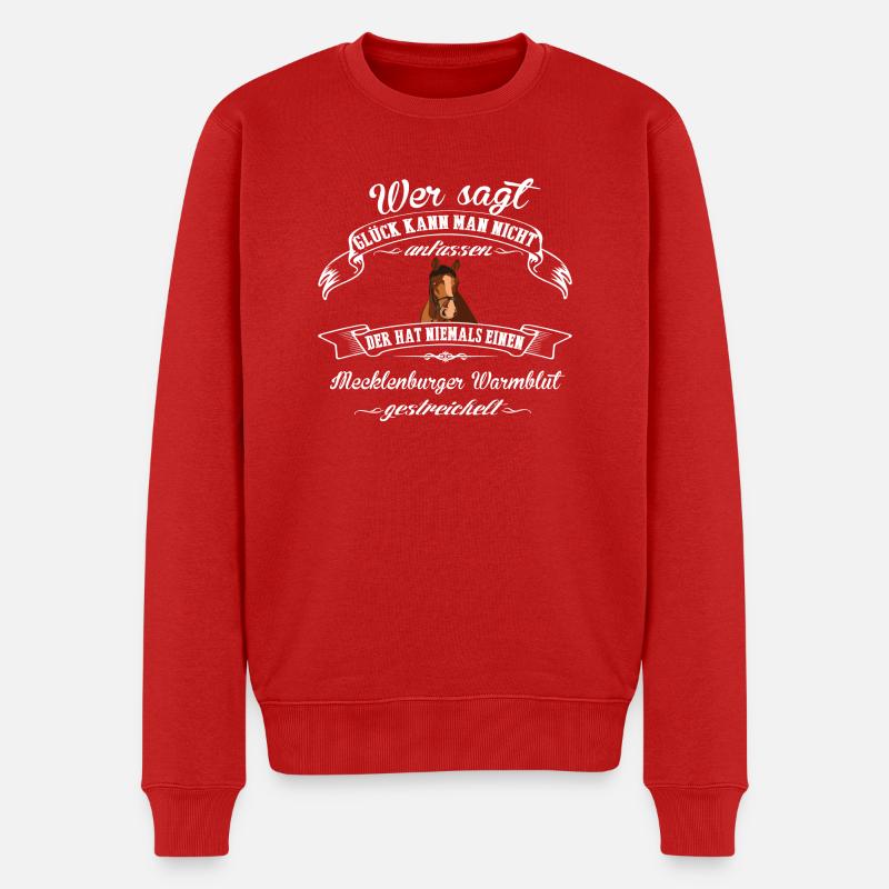 Mecklenburger Warmblut - Männer Premium Bio Pullover - Rot