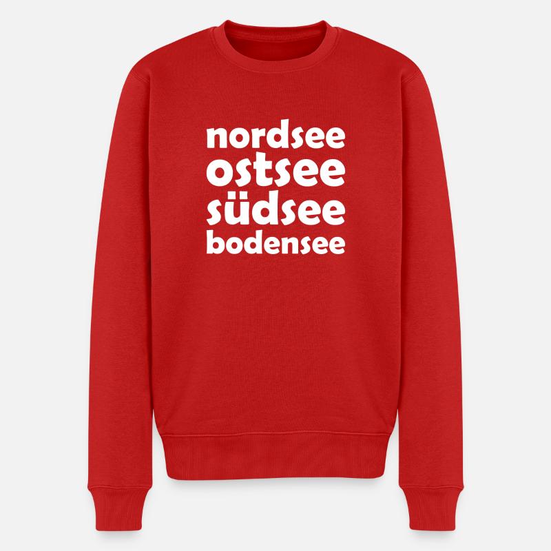 Bodensee - Südsee - Ostsee - Nordsee - Konstanz - - Männer Premium Bio Pullover - Rot