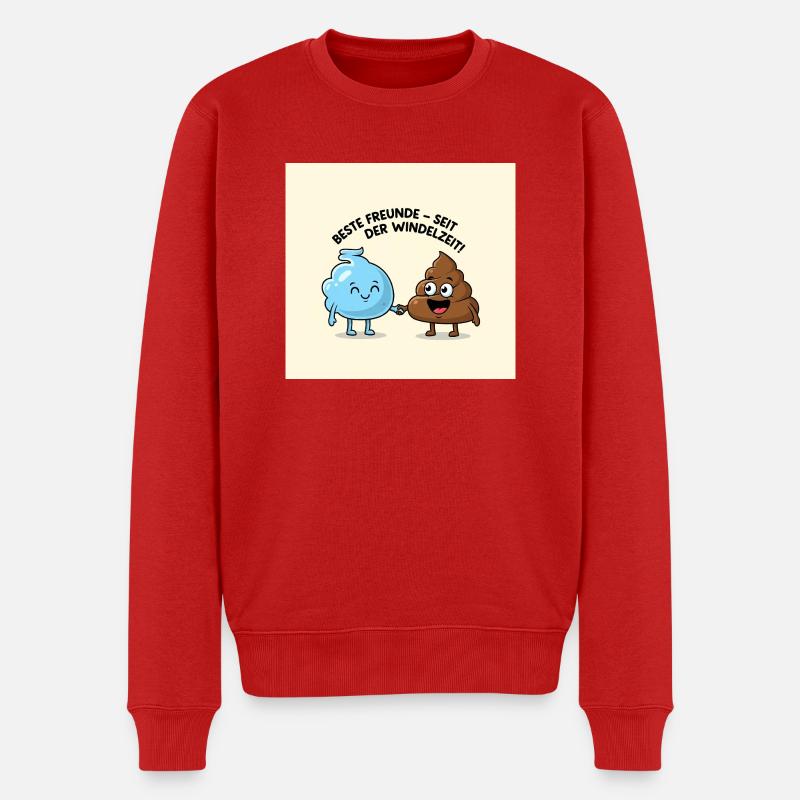 Freunde - Männer Premium Bio Pullover - Rot