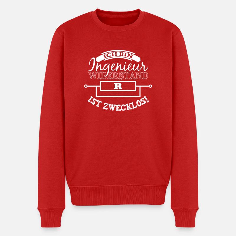 Ingenieur - Widerstand zwecklos - Männer Premium Bio Pullover - Rot