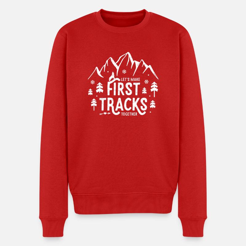 First Tracks - Männer Premium Bio Pullover - Rot