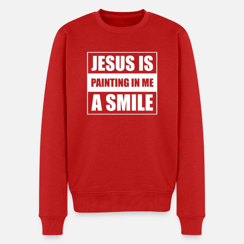Christliche Sprüche - Männer Premium Bio Pullover - Rot