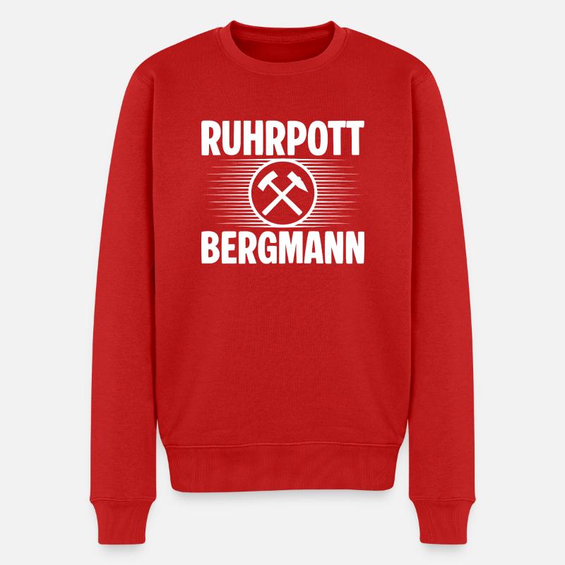 Ruhrpott Bergmann - Männer Premium Bio Pullover - Rot