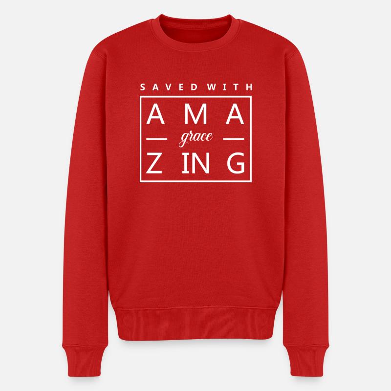 Christliche Sprüche - Männer Premium Bio Pullover - Rot