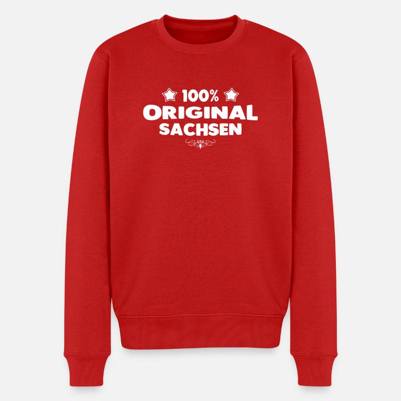 Sachsen - Männer Premium Bio Pullover - Rot