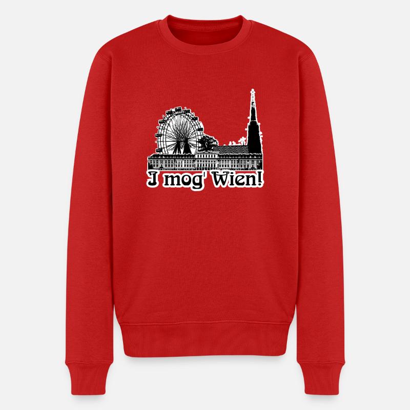 I mog Wien! - Männer Premium Bio Pullover - Rot