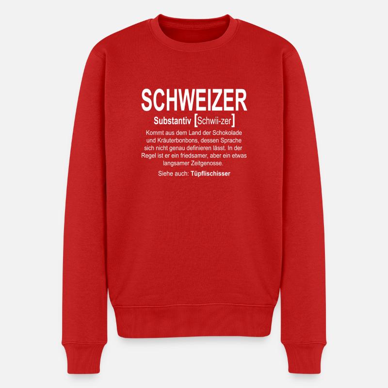 Schweiz - Schweizer definition - Männer Premium Bio Pullover - Rot