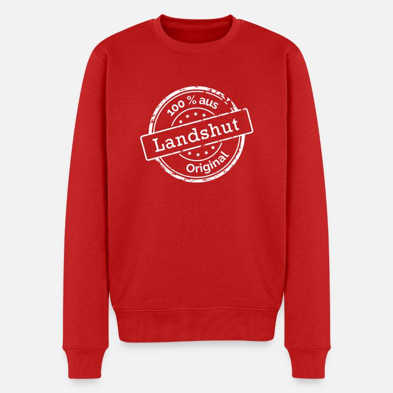 100% aus Landshut - Männer Premium Bio Pullover - Rot