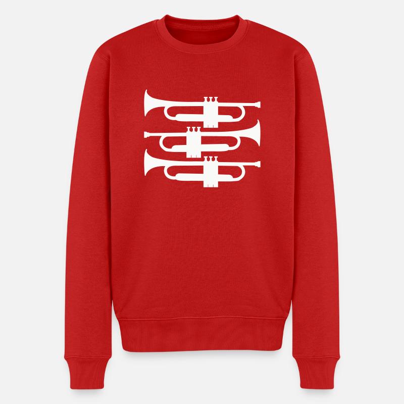 trompeten - Männer Premium Bio Pullover - Rot