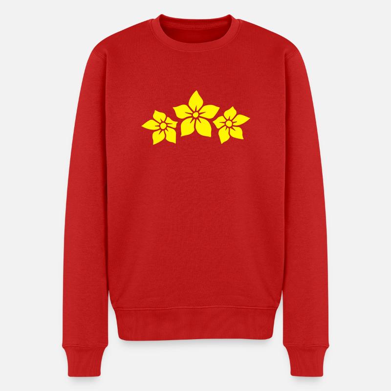 3 jasminblüten - Männer Premium Bio Pullover - Rot