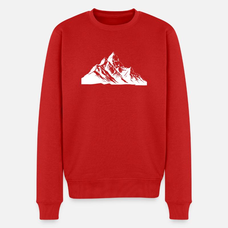Berge Gipfel - Männer Premium Bio Pullover - Rot