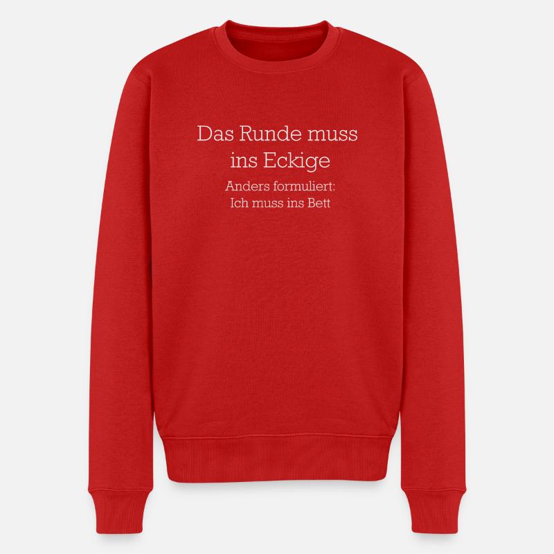 Das Runde Muss Ins Eckige - Männer Premium Bio Pullover - Rot