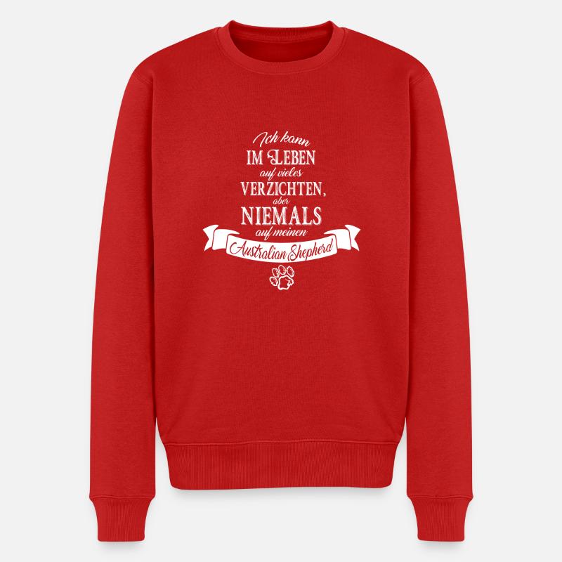 australian shepherd - Männer Premium Bio Pullover - Rot