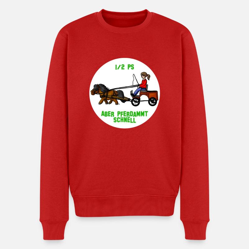 Pferdammt schnell - Männer Premium Bio Pullover - Rot