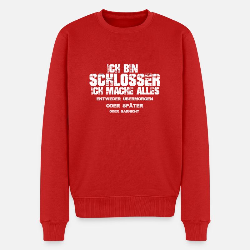 SCHLOSSER - Männer Premium Bio Pullover - Rot