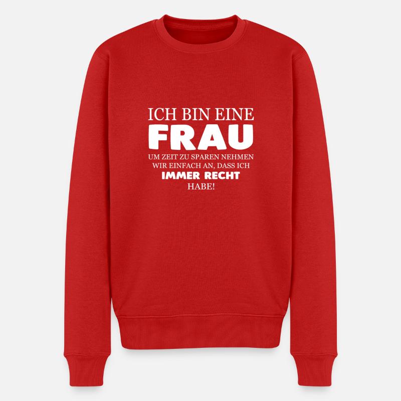 Frau Recht - Männer Premium Bio Pullover - Rot