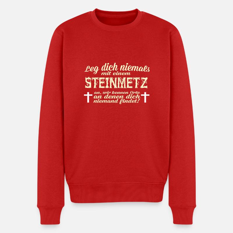 Steinmetz Mord - Männer Premium Bio Pullover - Rot