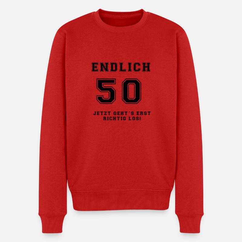 ENDLICH 50 - Männer Premium Bio Pullover - Rot
