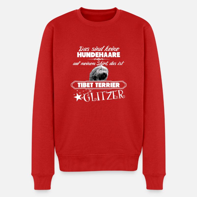 TIBET TERRIER - Männer Premium Bio Pullover - Rot