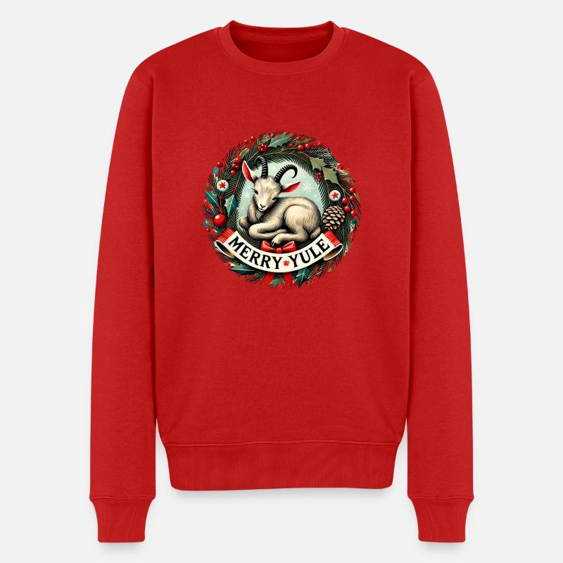 Joyeuse chèvre de Noël - Pull Premium bio Homme - rouge