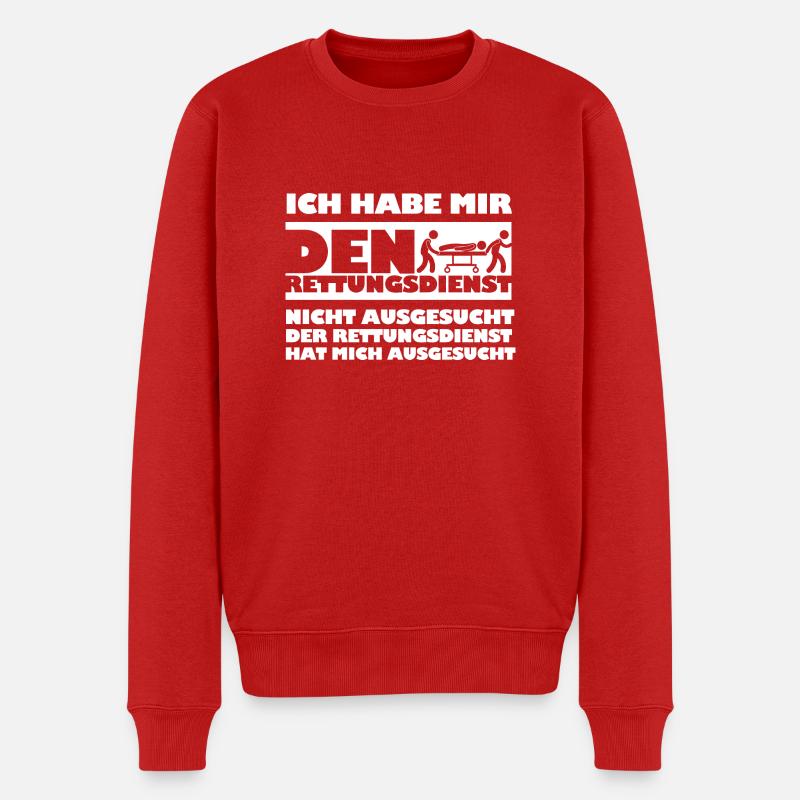 Rettungsdienst - Männer Premium Bio Pullover - Rot
