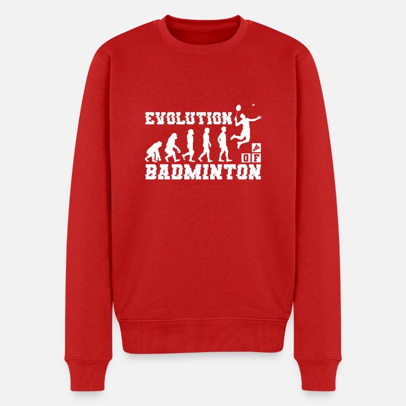 Badminton Evolution Silhouette - Männer Premium Bio Pullover - Rot