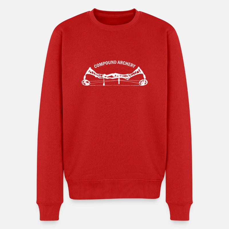 Compound Bogensport - Männer Premium Bio Pullover - Rot