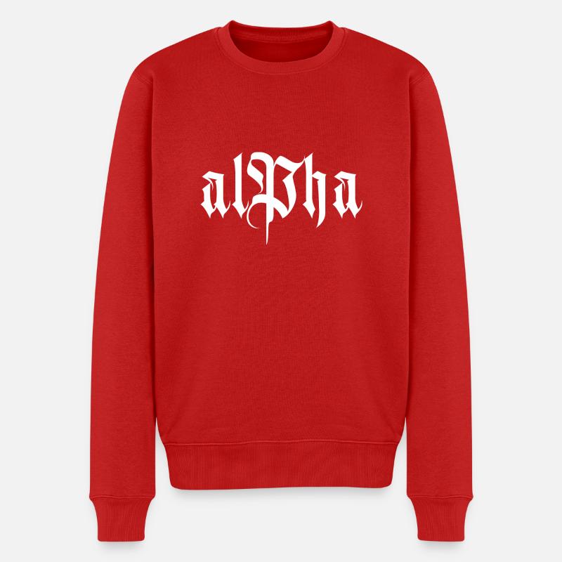 Alpha - Männer Premium Bio Pullover - Rot