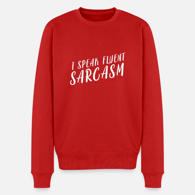 Ich spreche fließend Sarkasmus - Männer Premium Bio Pullover - Rot