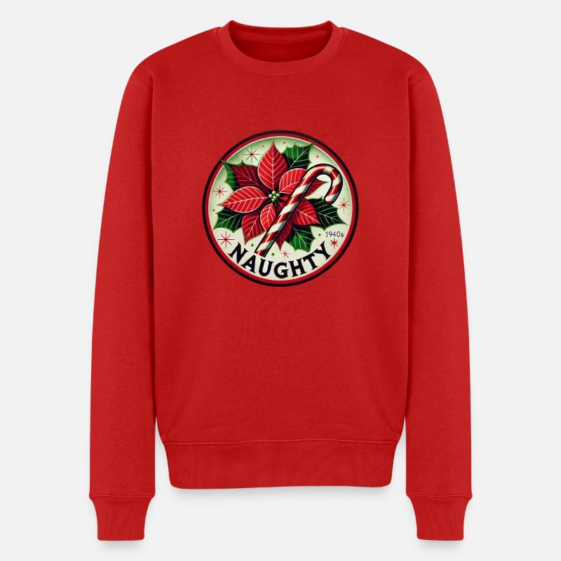 Freche Weihnachten - Männer Premium Bio Pullover - Rot