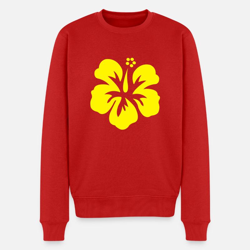 hawaii_blume - Männer Premium Bio Pullover - Rot