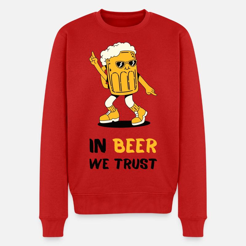 In Beer We Trust - Männer Premium Bio Pullover - Rot