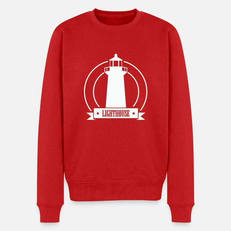 lighthouse - Männer Premium Bio Pullover - Rot