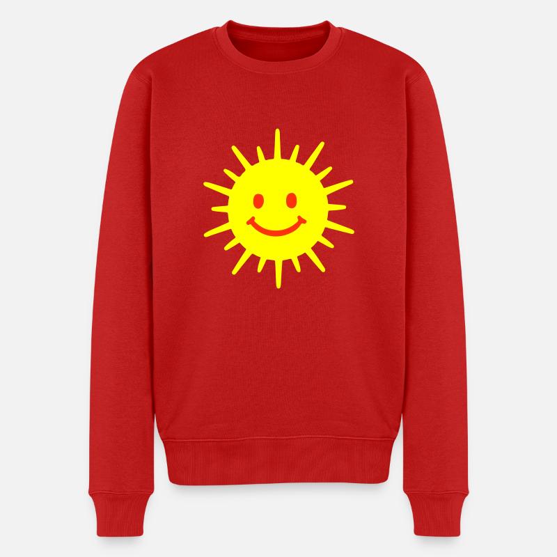 Sonne Lachen Sommer - Männer Premium Bio Pullover - Rot