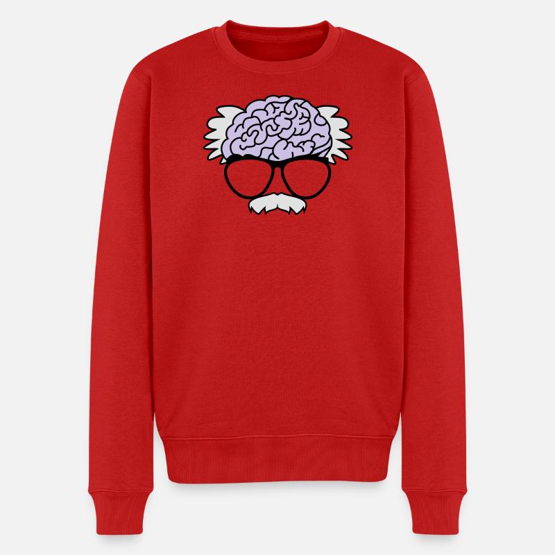 Gehirn eines Professors - Männer Premium Bio Pullover - Rot