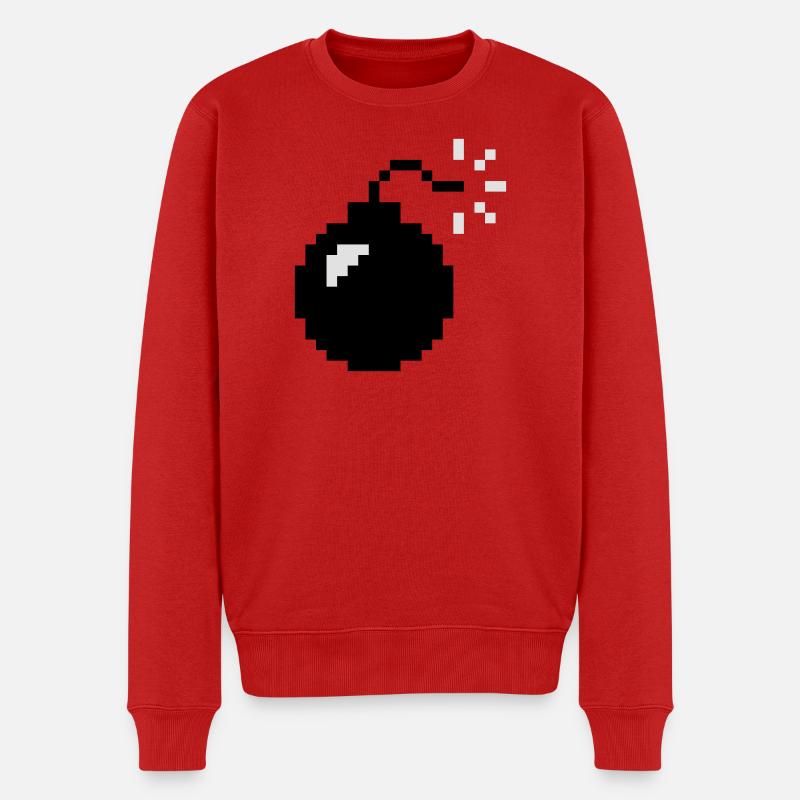 Pixel Bomb | Bombe | Explosion - Pull Premium bio Homme - rouge