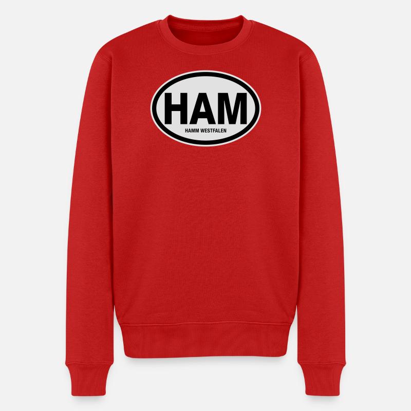 HAM Hamm Westfalen - Männer Premium Bio Pullover - Rot