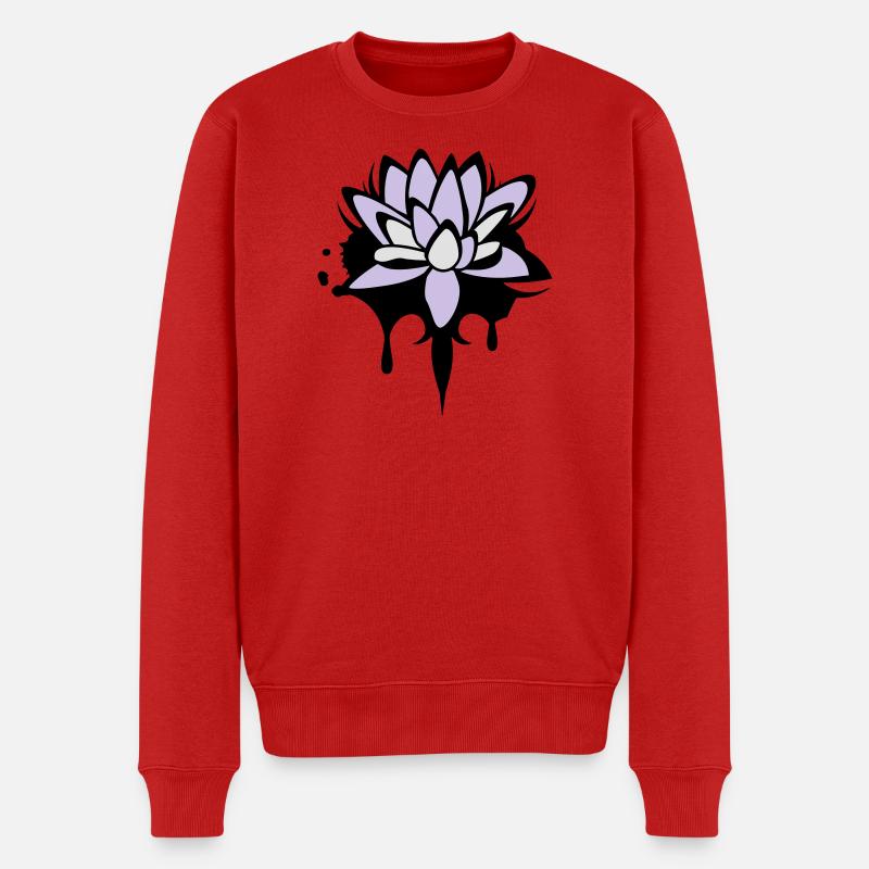 Fleur de lotus graffiti - Pull Premium bio Homme - rouge