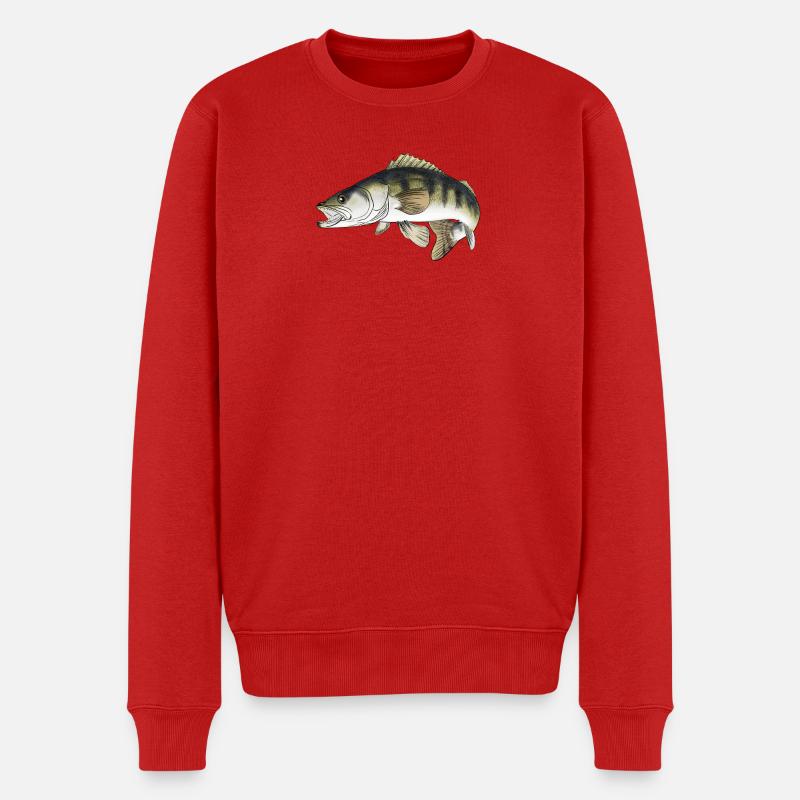 pike-perch - Pull Premium bio Homme - rouge