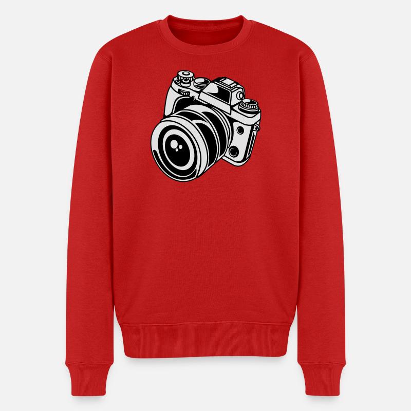 2541614 135426425 camera - Männer Premium Bio Pullover - Rot