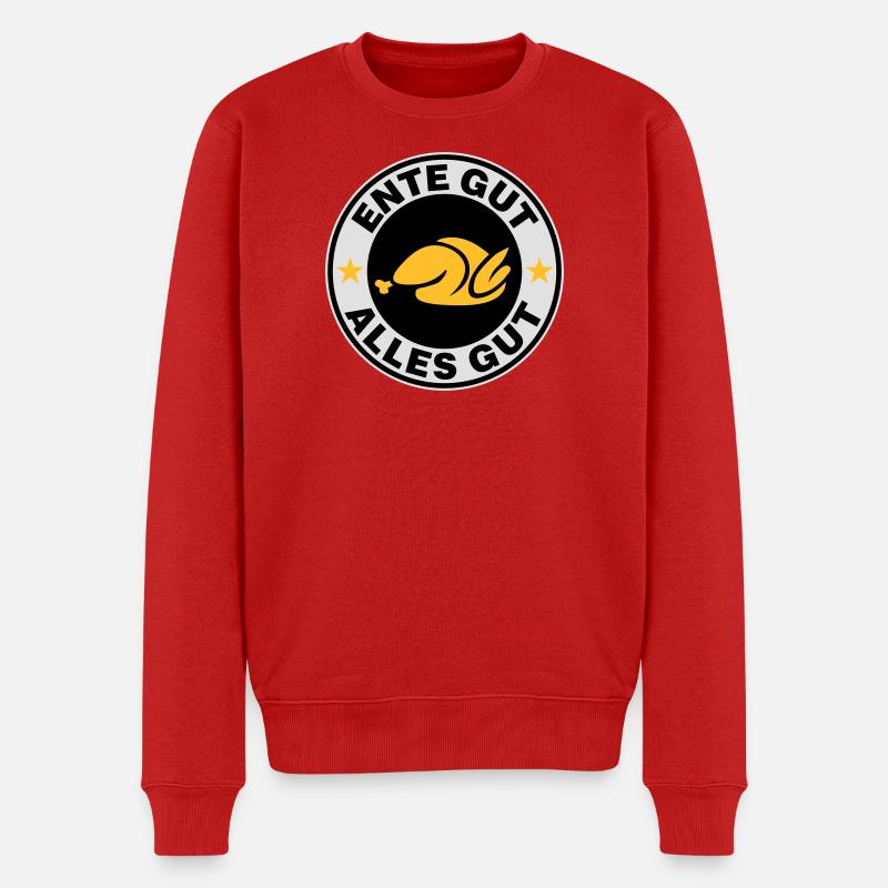 Ente gut alles gut - Männer Premium Bio Pullover - Rot