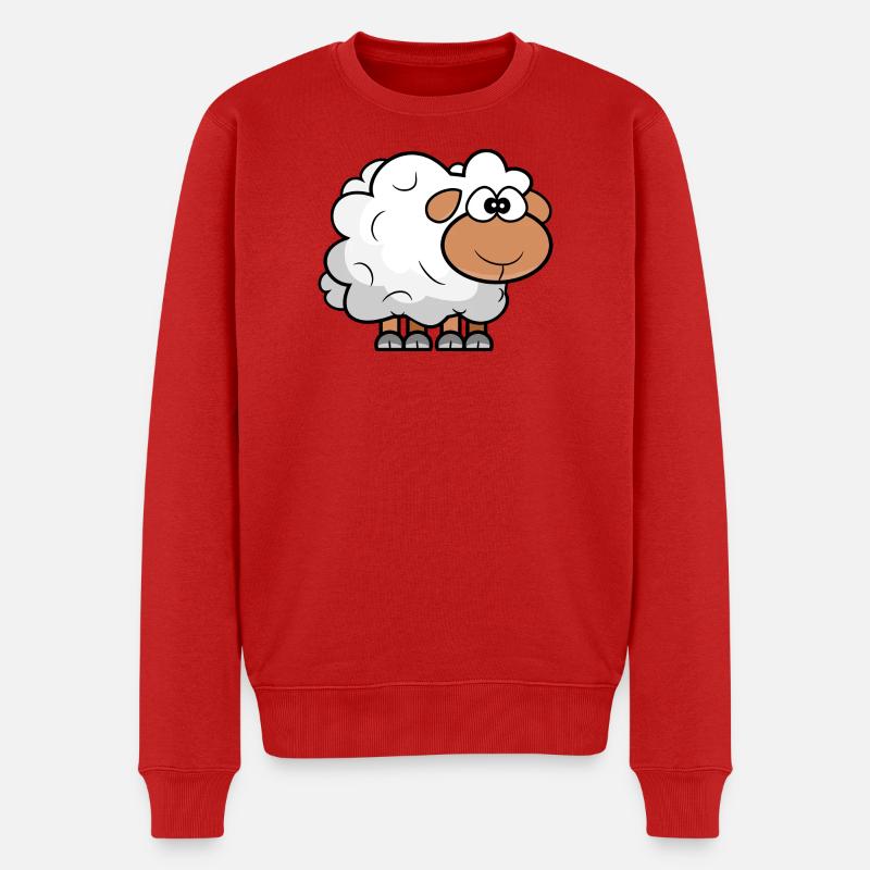 Cartoon Comic Schafe - Männer Premium Bio Pullover - Rot