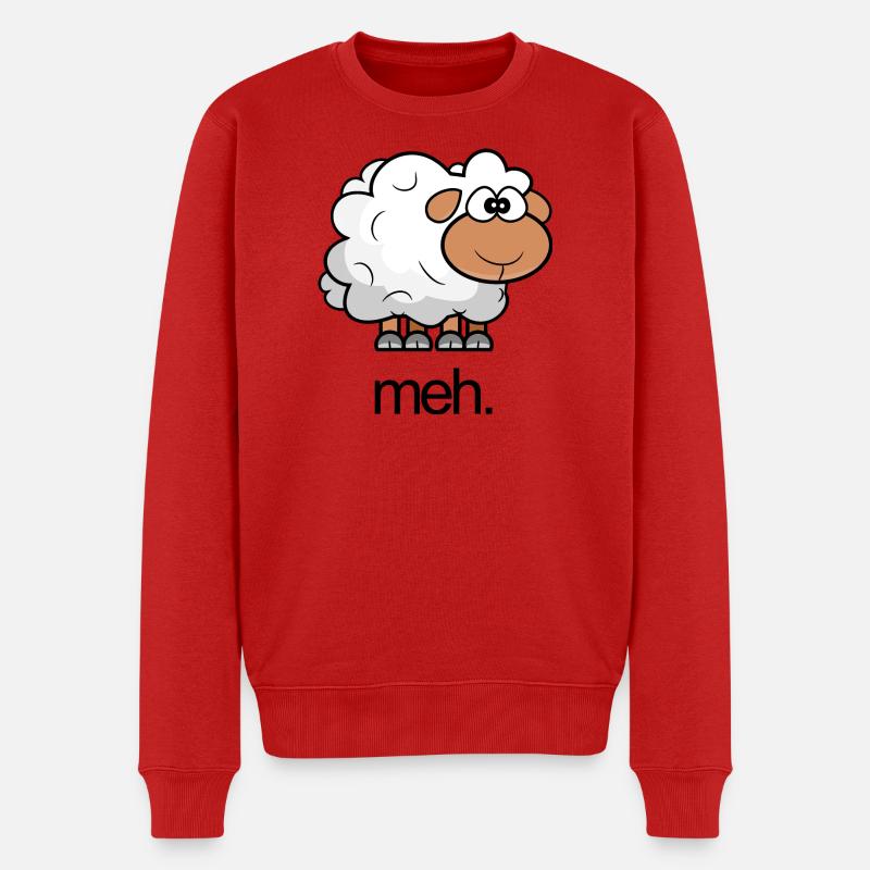 Schaf-Illustrationscomic mit Zitat - Männer Premium Bio Pullover - Rot
